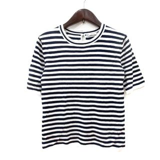 ザラ(ZARA)のザラ ZARA KNIT ニット カットソー ボーダー 半袖 M 紺 白(ニット/セーター)