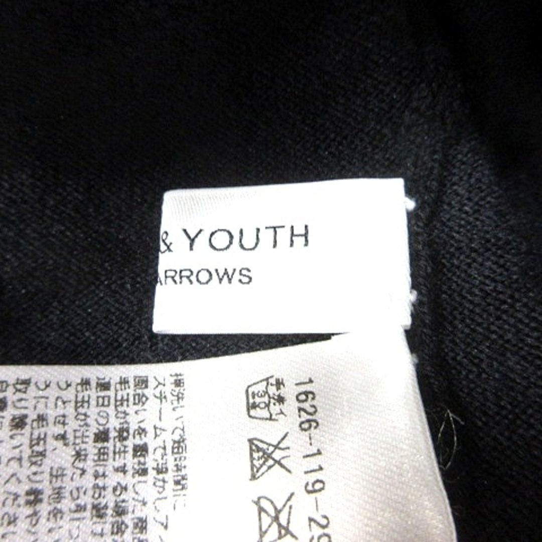 BEAUTY&YOUTH UNITED ARROWS(ビューティアンドユースユナイテッドアローズ)のB&Y ユナイテッドアローズ ビューティー&ユース ワンピース ひざ丈 長袖 黒 レディースのワンピース(ひざ丈ワンピース)の商品写真