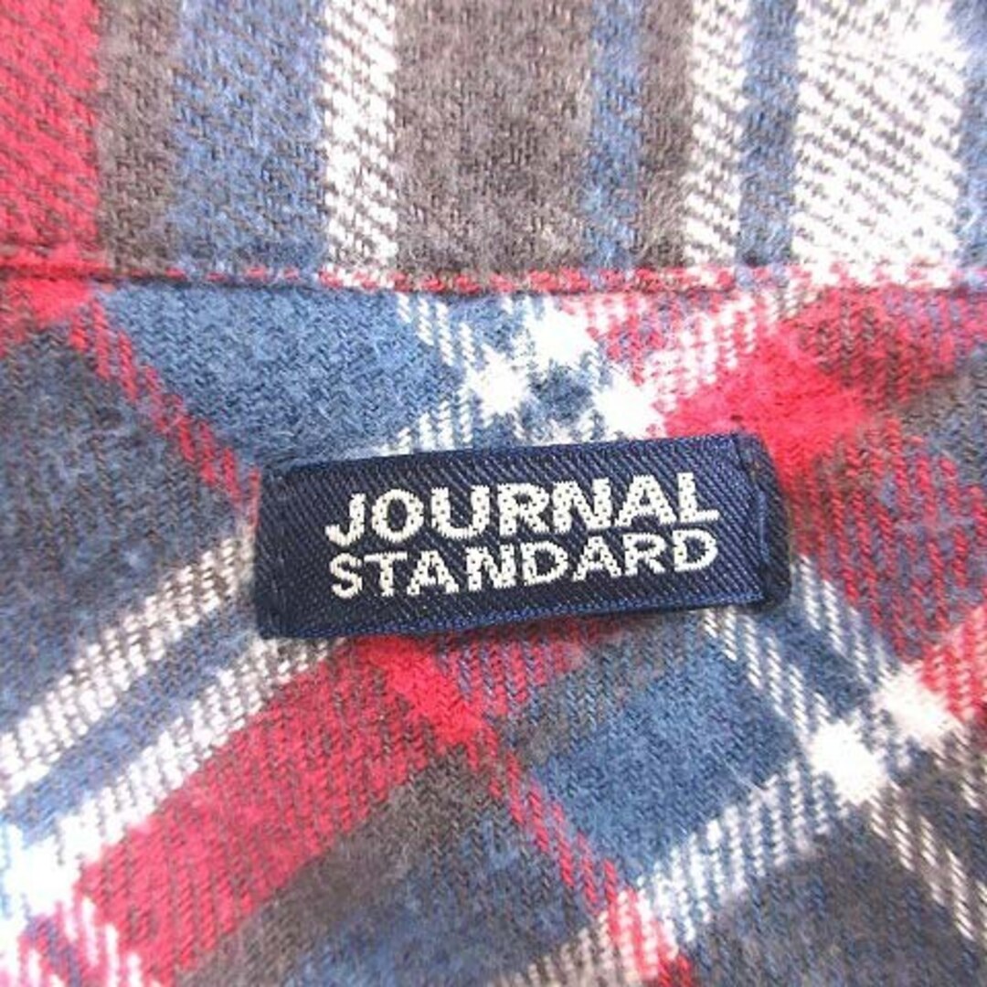 JOURNAL STANDARD(ジャーナルスタンダード)のジャーナルスタンダード ネルシャツ 長袖 ロールアップ チェック 紺 グレー 赤 レディースのトップス(シャツ/ブラウス(長袖/七分))の商品写真