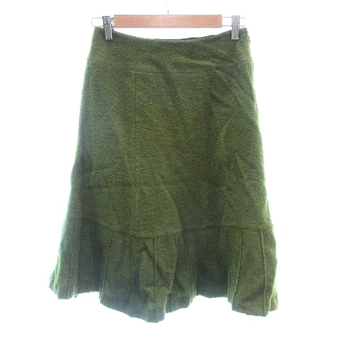 Sybilla(シビラ)のシビラ SYBILLA フレアスカート ミモレ ロング ウール L 緑 グリーン レディースのスカート(ロングスカート)の商品写真