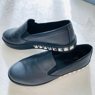 プラダ(PRADA)の●あーさん様専用●【中古美品】PRADA レザースリッポン(スリッポン/モカシン)