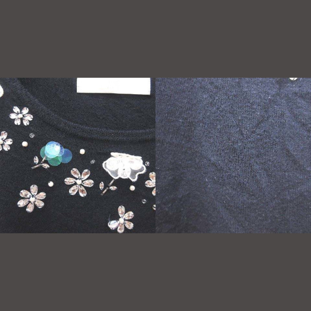 tocco(トッコ)のトッコ ニット カットソー 長袖 装飾 クルーネック M 紺 ネイビー レディースのトップス(ニット/セーター)の商品写真