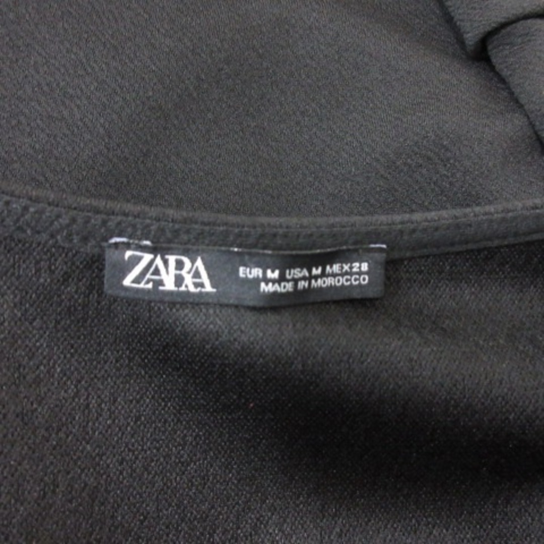 ZARA(ザラ)のザラ ワンピース ひざ丈 キーネック 長袖 黒 ブラック /YI レディースのワンピース(ひざ丈ワンピース)の商品写真