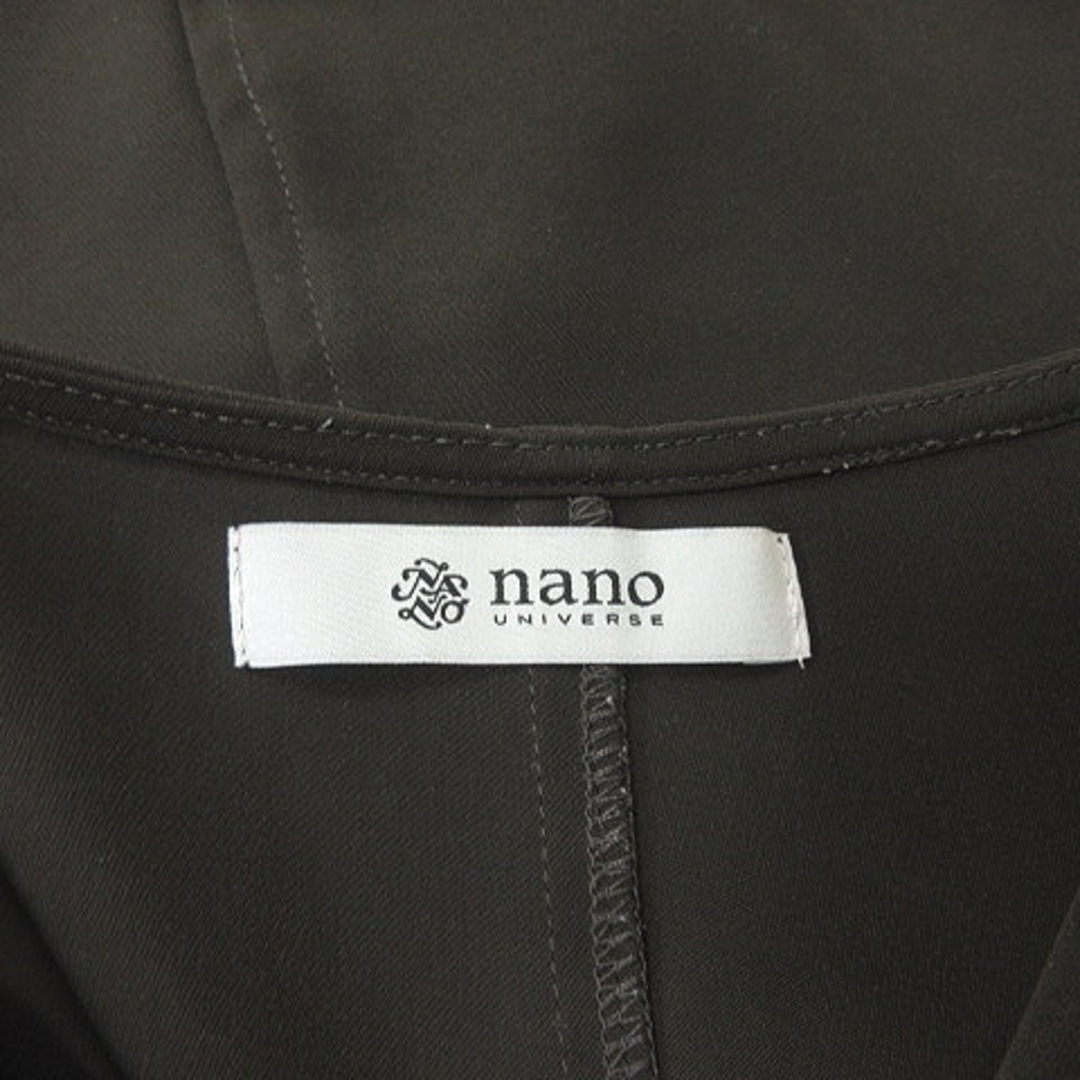 nano・universe(ナノユニバース)のナノユニバース ブラウス プルオーバー キーネック 長袖 36 茶 ブラウン レディースのトップス(シャツ/ブラウス(長袖/七分))の商品写真