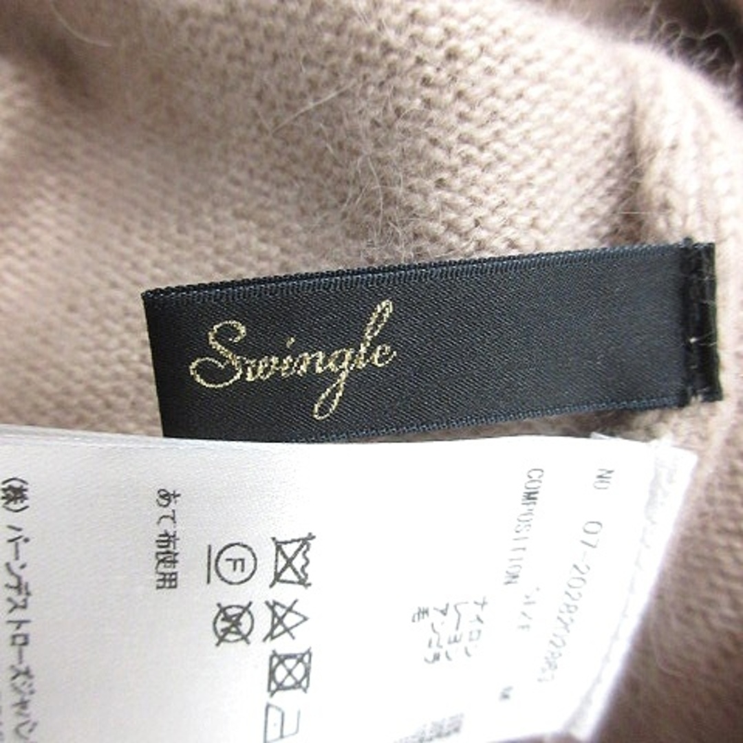 Swingle(スウィングル)のスウィングル カーディガン ニット アンゴラ混 M ピンクベージュ レディースのトップス(カーディガン)の商品写真