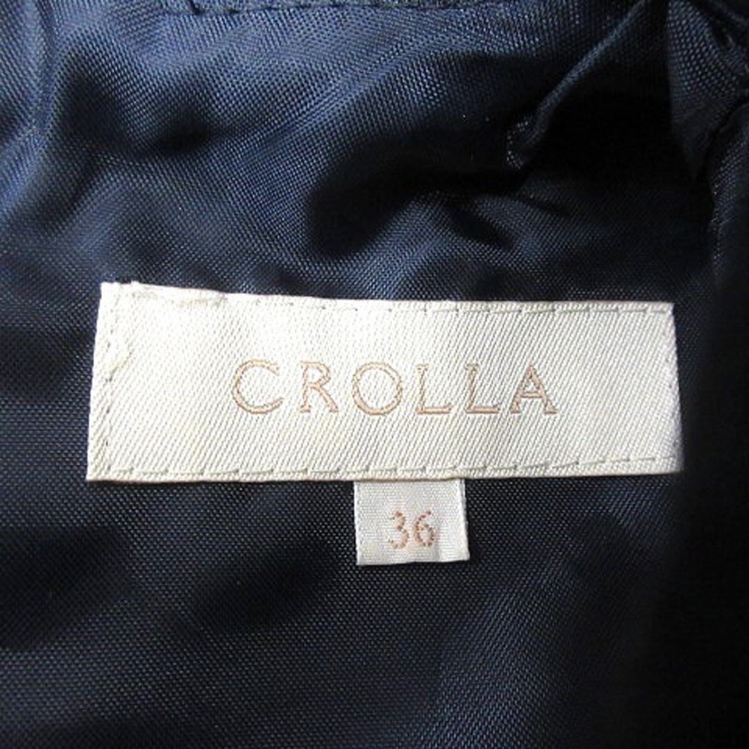 CROLLA(クローラ)のクローラ crolla ワンピース ミニ ボーダー 半袖 36 紺 ネイビー レディースのワンピース(ミニワンピース)の商品写真