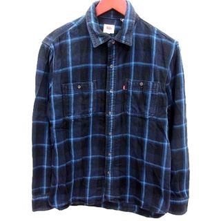 リーバイス(Levi's)のリーバイス Levi's シャツ 長袖 チェック M 青 ブルー /RT(シャツ)