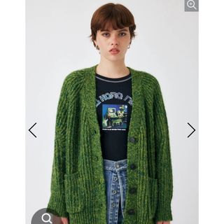 マウジー(moussy)のMOUSSY OVERSIZED カーディガン(ニット/セーター)