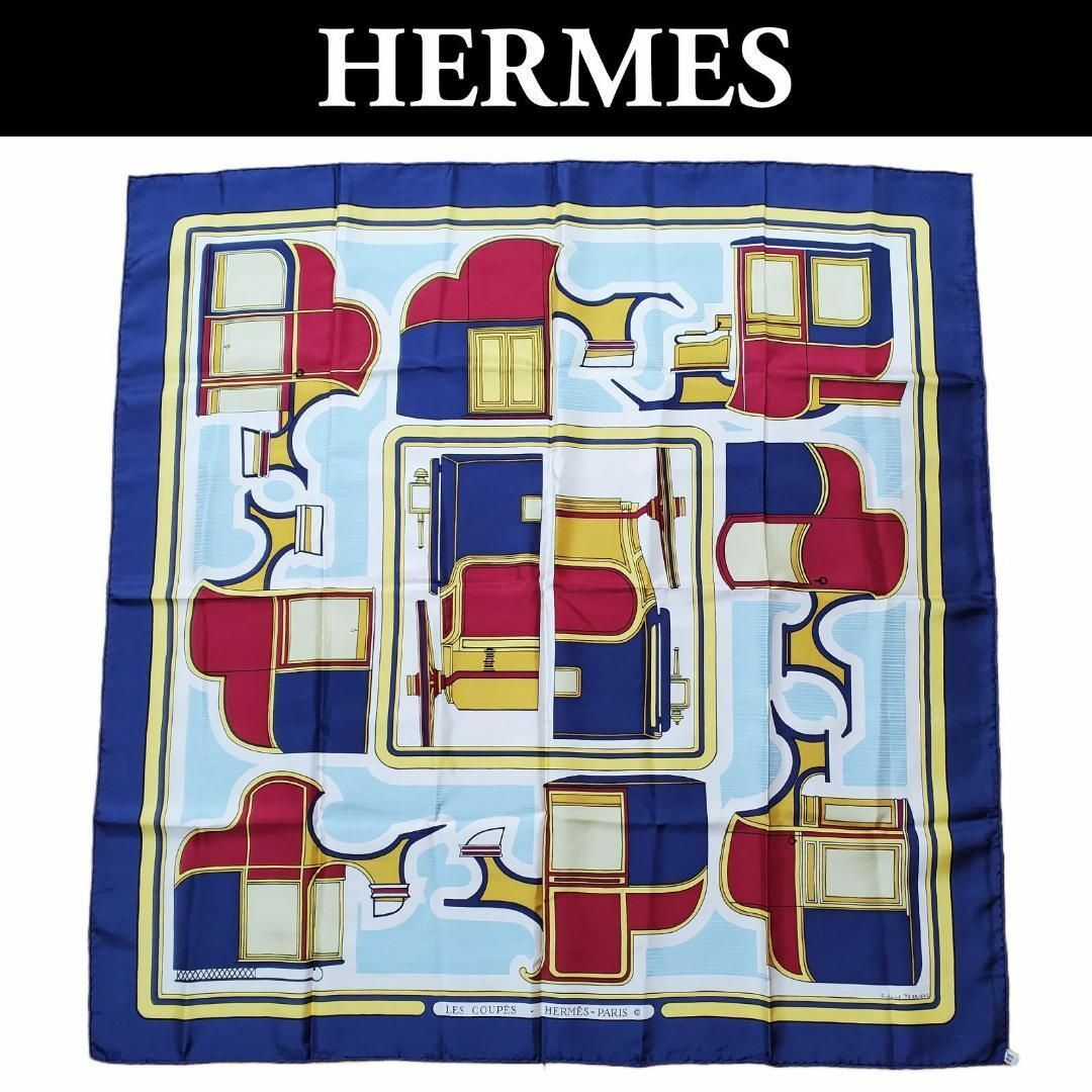 Hermes(エルメス)のHERMES エルメス カレ90 LES クーペ 大判スカーフ【k399】 レディースのファッション小物(バンダナ/スカーフ)の商品写真