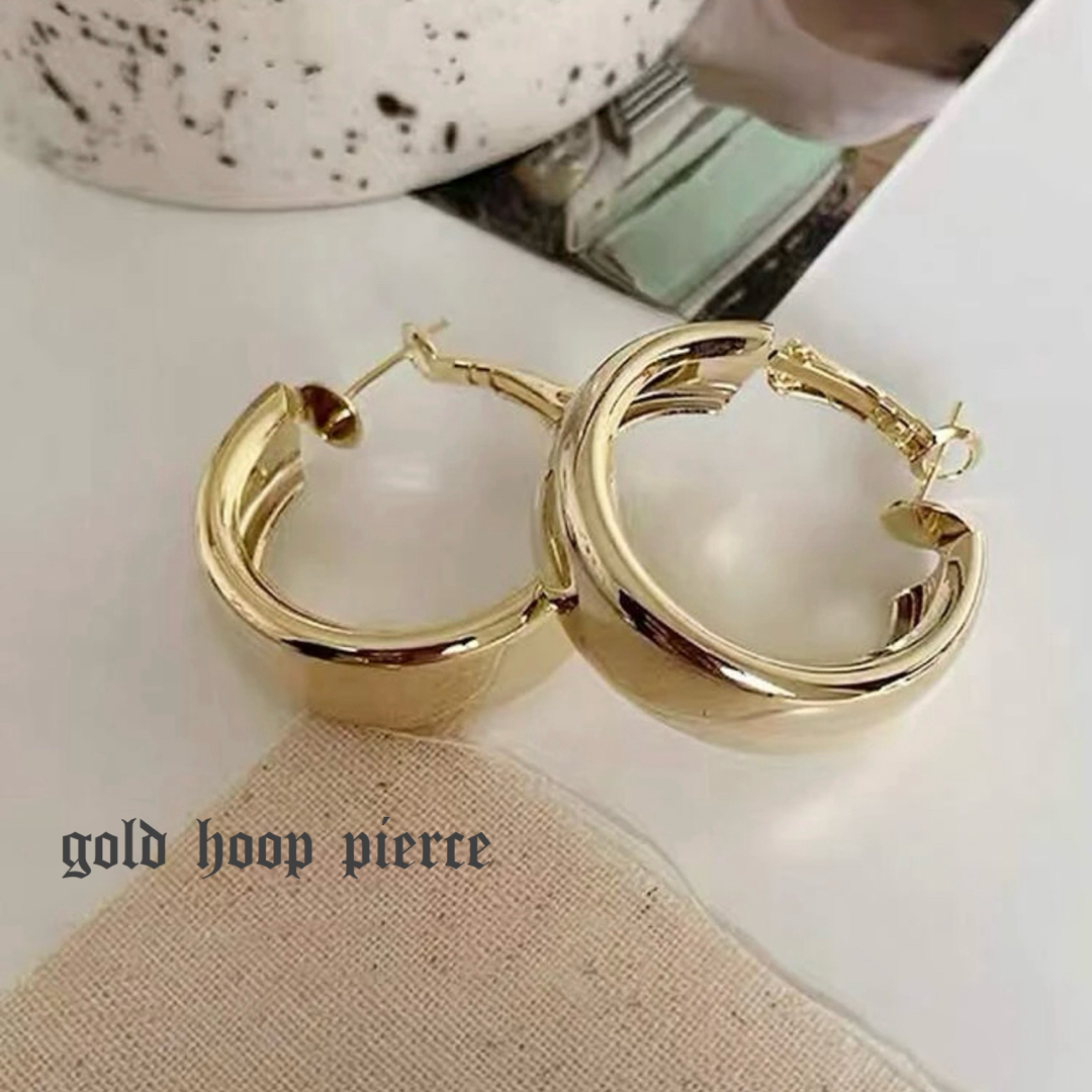 gold hoop pierce レディースのアクセサリー(ピアス)の商品写真