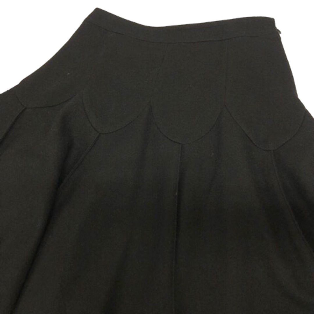 LADY LUCK LUCA スカート ウール フレア 膝丈 無地 0 ブラック レディースのスカート(ひざ丈スカート)の商品写真