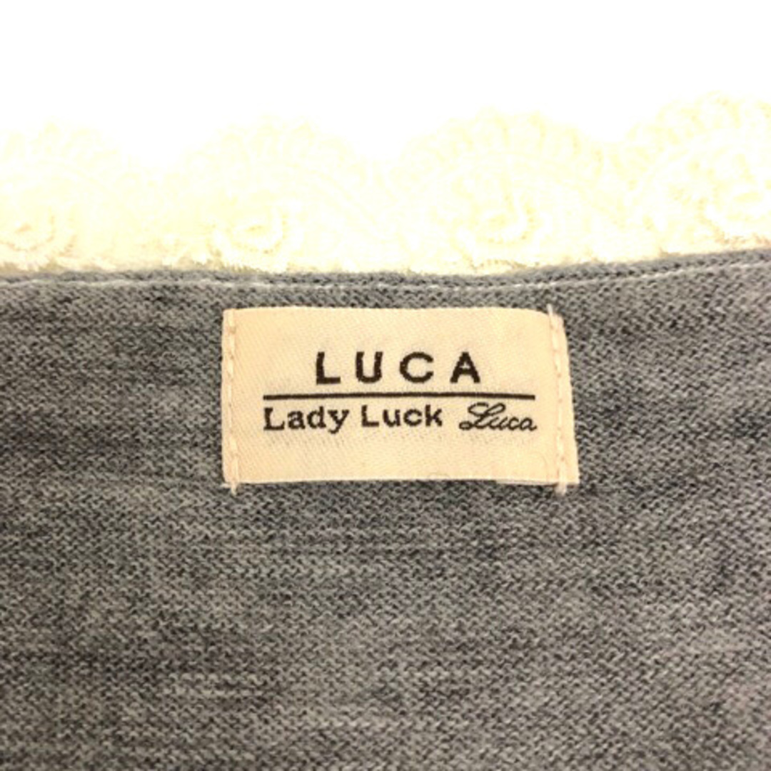 LADY LUCK LUCA ニット ウール レース 長袖 薄手 グレー レディースのトップス(カットソー(長袖/七分))の商品写真