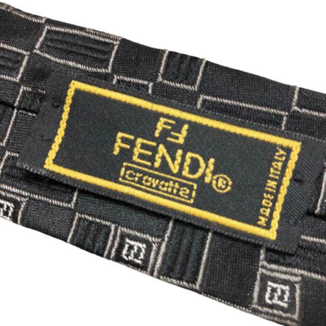 FENDI(フェンディ)のフェンディ ネクタイ 総柄 絹混 シルク混 黒 茶 シルバー マルチカラー メンズのファッション小物(ネクタイ)の商品写真