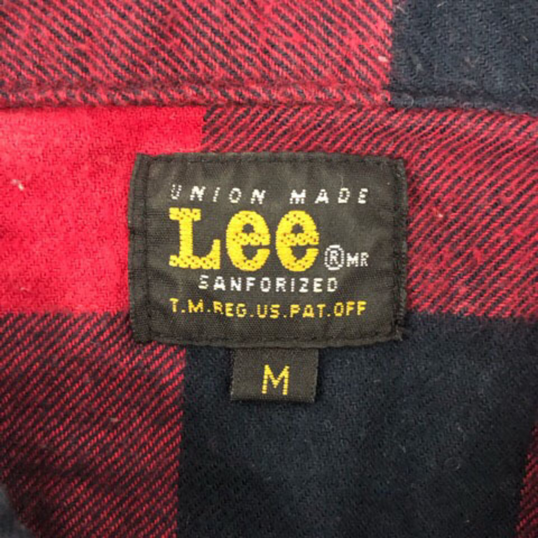 Lee(リー)のリー シャツ カジュアル クルーネック 綿 チェック 長袖 M 赤 黒 メンズ メンズのトップス(シャツ)の商品写真