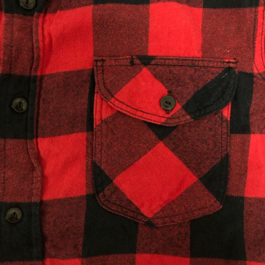 Lee(リー)のリー シャツ カジュアル クルーネック 綿 チェック 長袖 M 赤 黒 メンズ メンズのトップス(シャツ)の商品写真