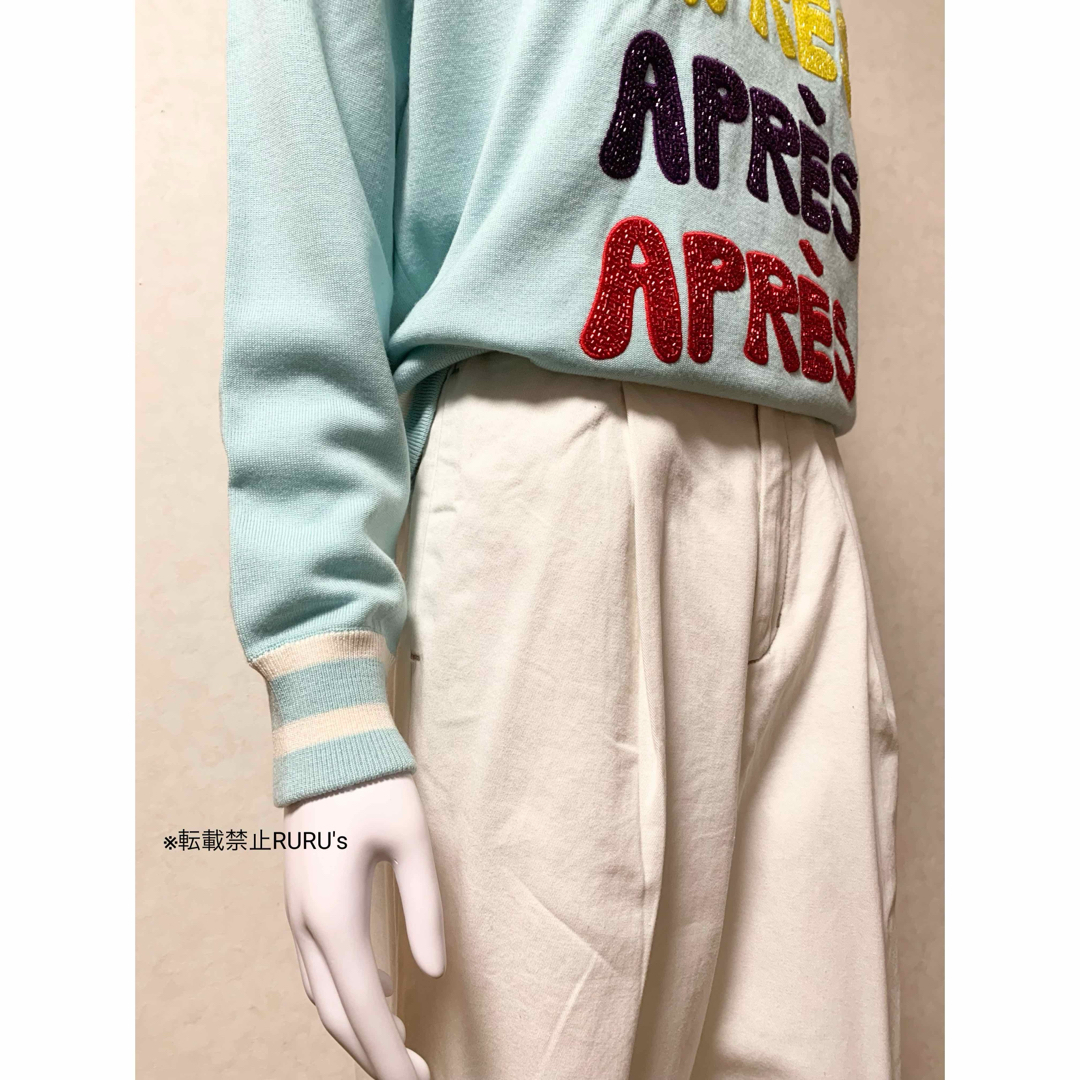 トップス定価9万円 新品新作 alice+olivia ビーズ刺繍 ロゴニットセーター