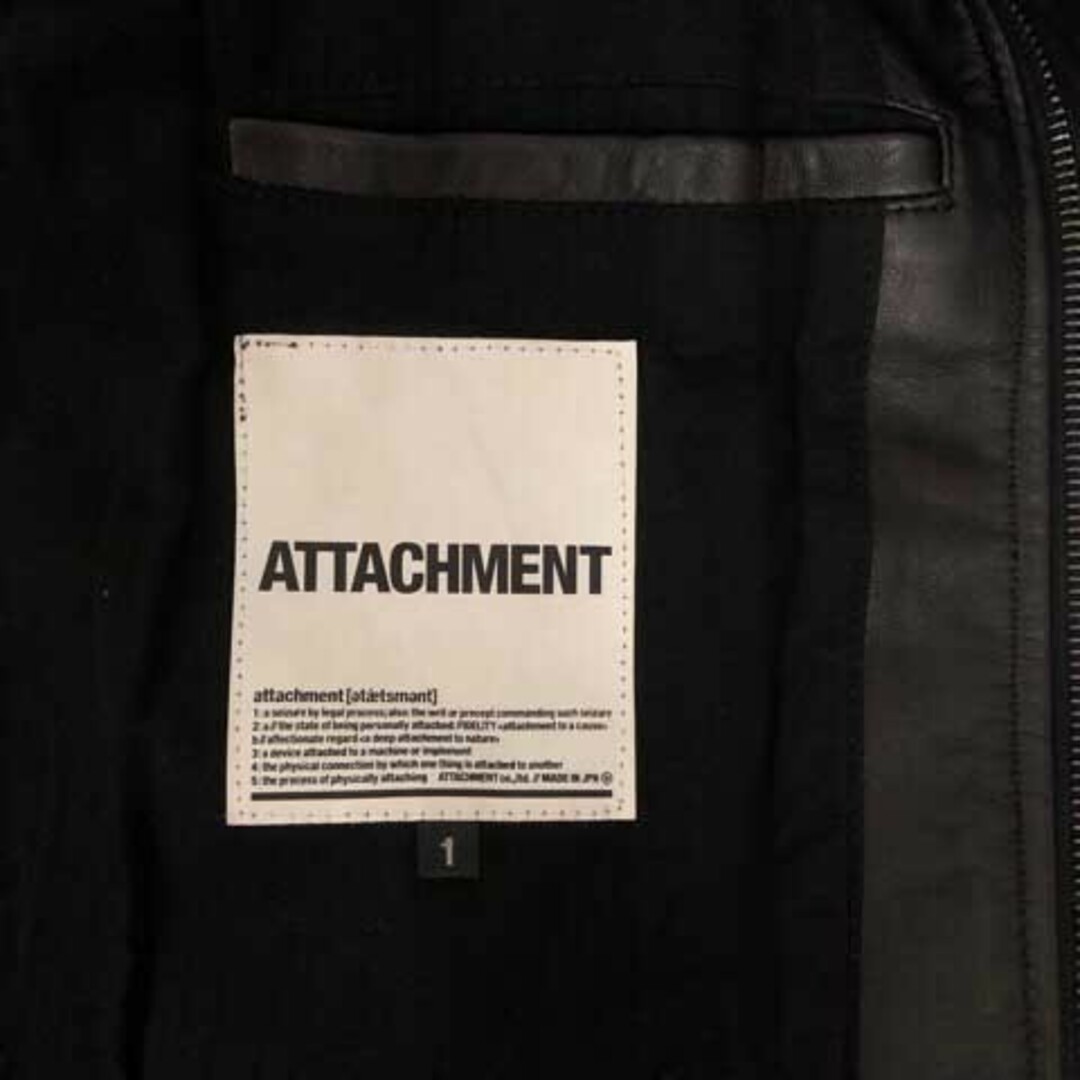 ATTACHIMENT(アタッチメント)のアタッチメント レザージャケット 革ジャン ラムレザー ウール混 1 黒 メンズ メンズのジャケット/アウター(その他)の商品写真
