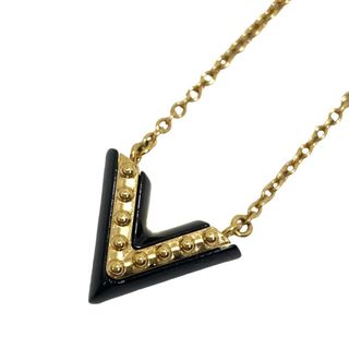 ルイヴィトン(LOUIS VUITTON)のLOUIS VUITTON ルイヴィトン ネックレス エセンシャルV アクセサリー アジャスター付き Essential V メンズ レディース 男女兼用    M63181 ゴールド ブラック 黒 ユニセックス 約7.9g【中古品】(ネックレス)