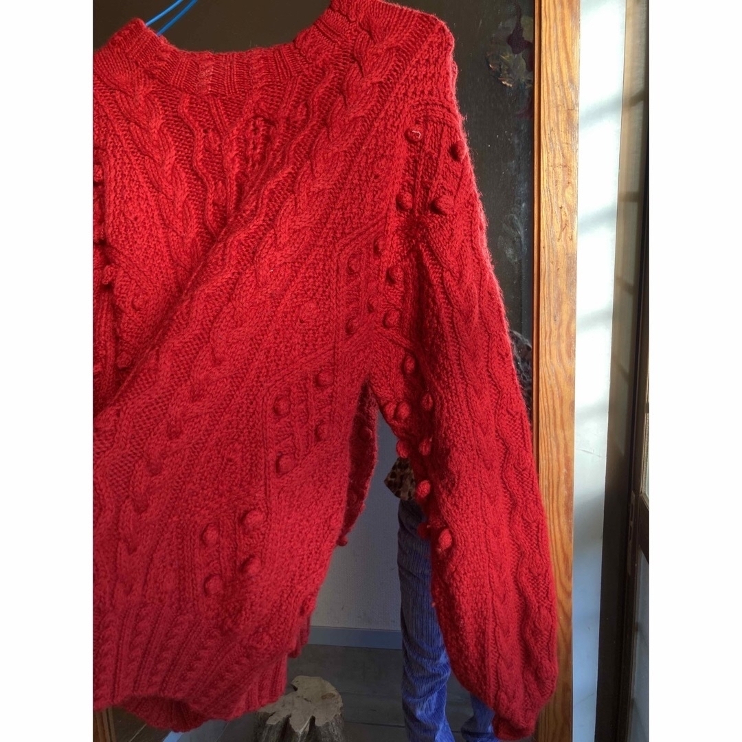 Ameri VINTAGE(アメリヴィンテージ)のvintage wool100％ red cable Knit レディースのトップス(ニット/セーター)の商品写真
