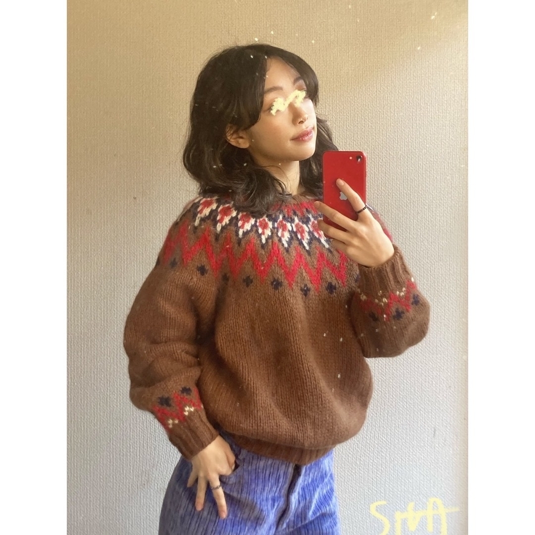 Lochie(ロキエ)のvintage wool 100% Nordic Knit ❇︎ レディースのトップス(ニット/セーター)の商品写真