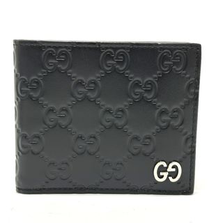 グッチ(Gucci)のグッチ GUCCI シマ　ゴースト　 473916 GG 2つ折り財布 レザー ブラック(折り財布)