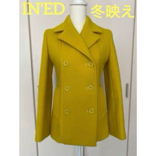 INED - 美品！さし色 IN'ED イネド ウール ピーコート