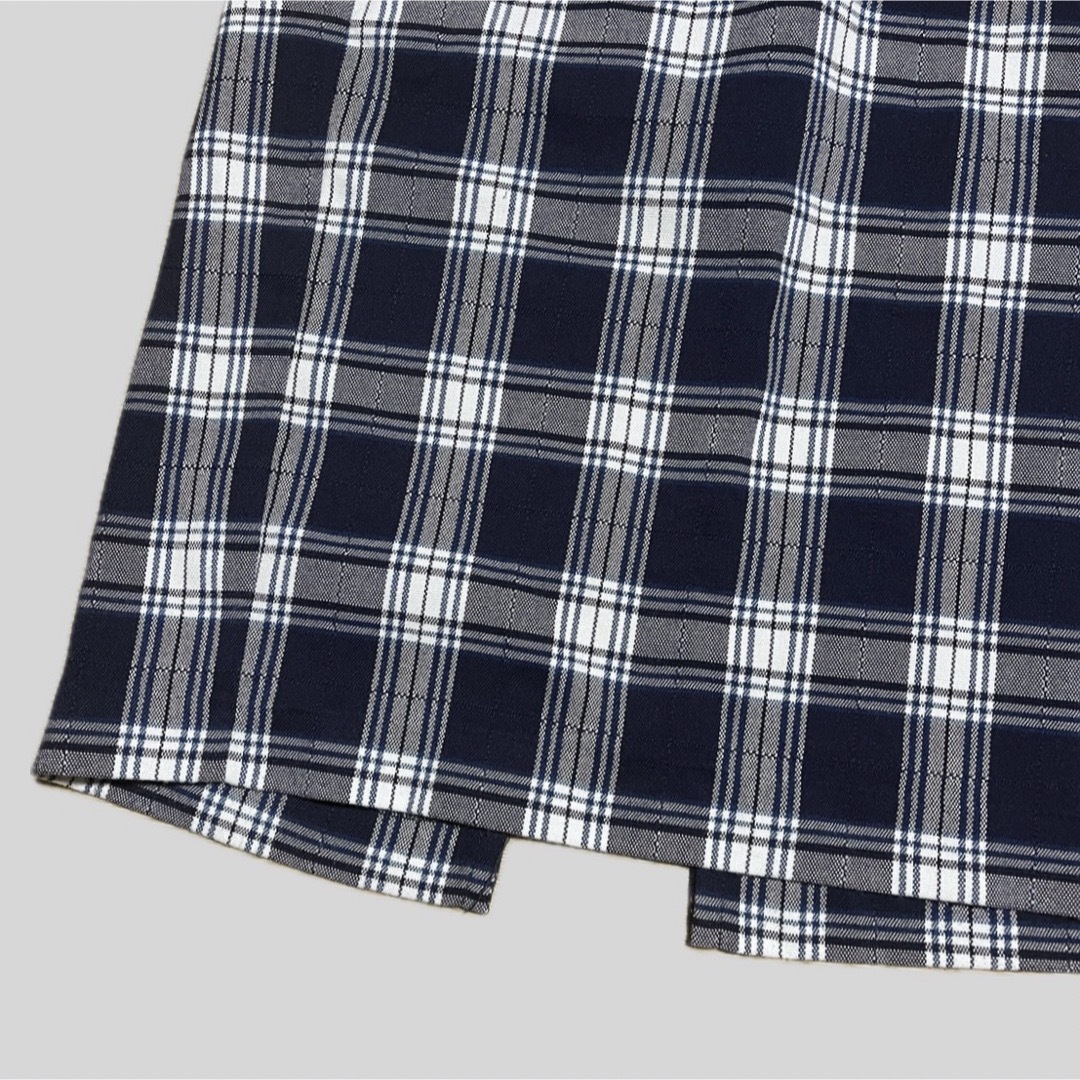 GU(ジーユー)のO GU ジーユー ネイビー チェック柄 ロングスカート タイトスカート レディースのスカート(ロングスカート)の商品写真