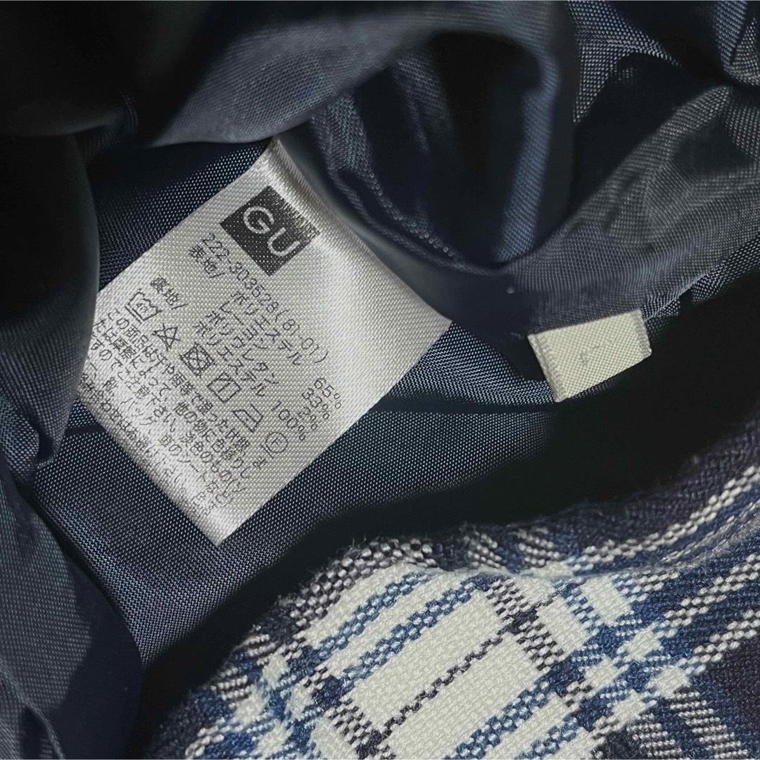 GU(ジーユー)のO GU ジーユー ネイビー チェック柄 ロングスカート タイトスカート レディースのスカート(ロングスカート)の商品写真