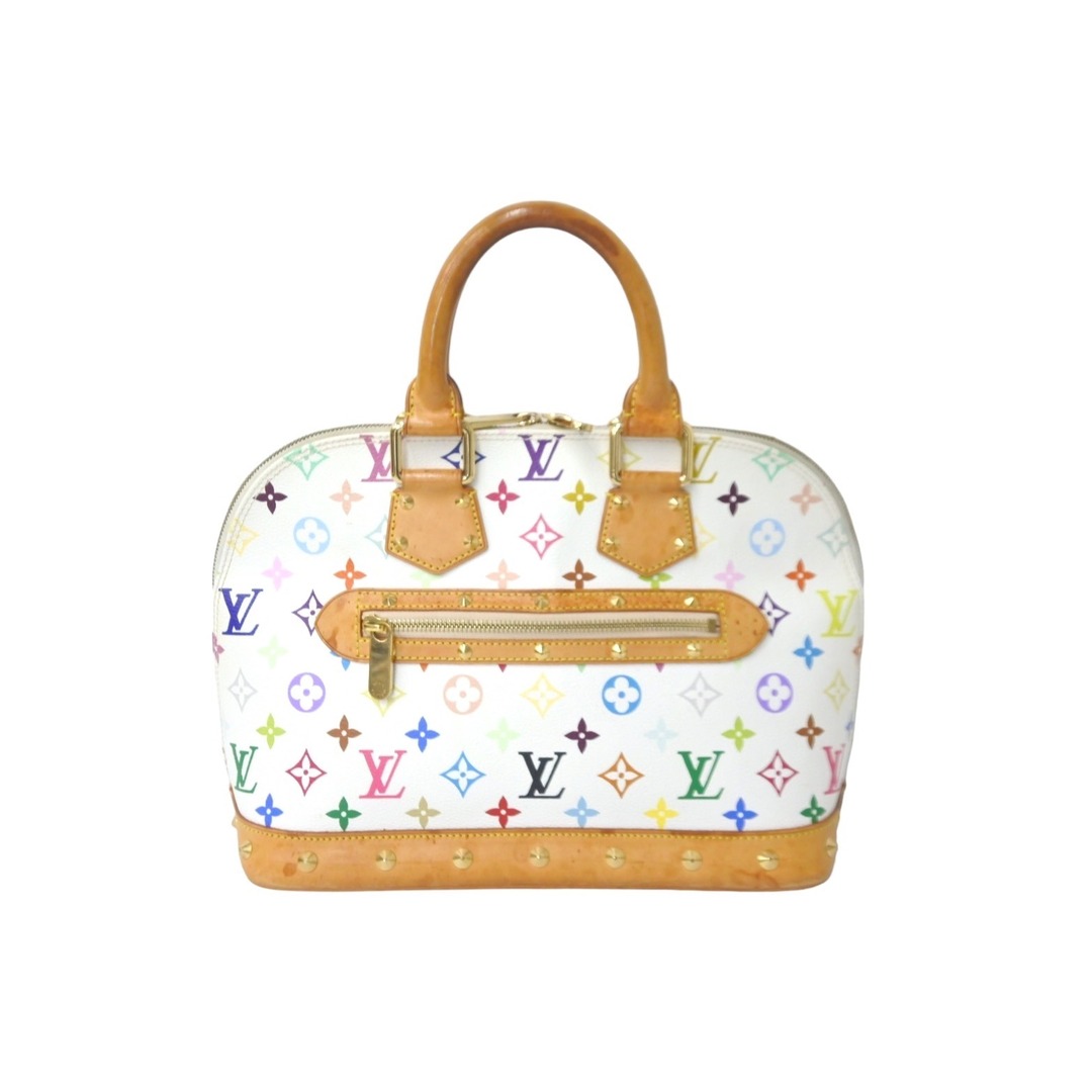 ファスナー外側LOUIS VUITTON ルイヴィトン ハンドバッグ M92647 村上隆 アルマ モノグラムマルチカラー ゴールド金具 良品  58548