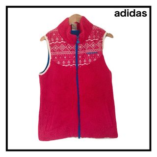 アディダス(adidas)のアディダス　ベスト　ジレ　フリース　ボア　ピンク　レディース　ゴルフ　L(ベスト/ジレ)