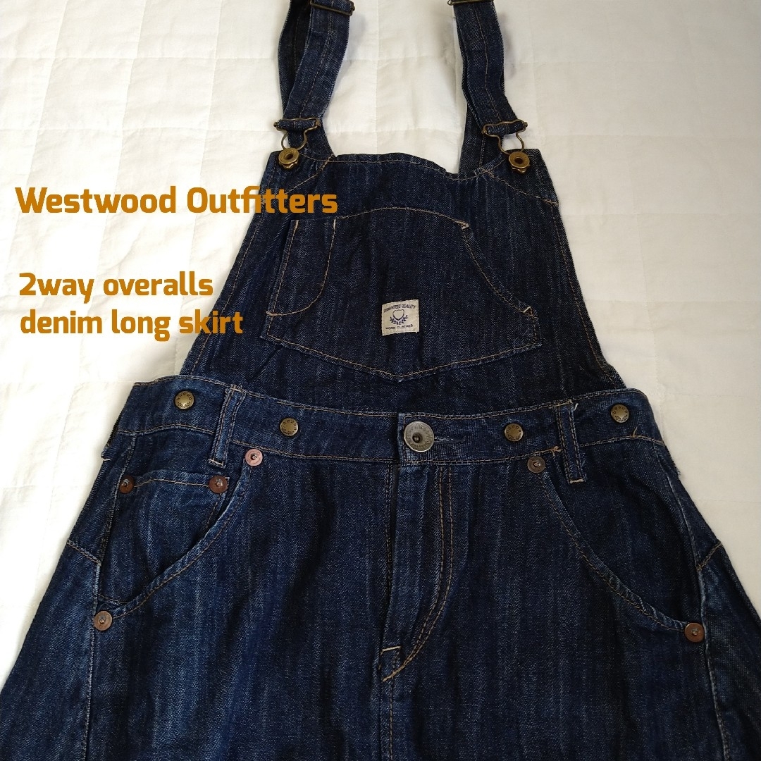 Westwood Outfitters(ウエストウッドアウトフィッターズ)のWestwood Outfitters 2wayサロペットデニムスカート レディースのスカート(ロングスカート)の商品写真