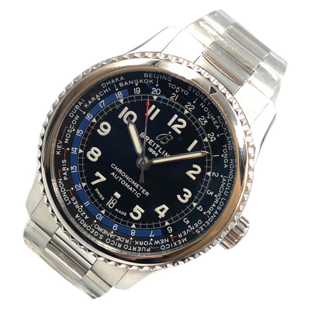 ブライトリング BREITLING アビエーター8 B35 オートマチックユニタイム 43 AB3521U41B1P1 ブラック ステンレススチール メンズ 腕時計ラウンドフェイスケース横