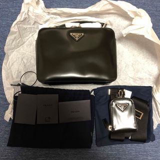 プラダ(PRADA)のPRADA ブリックレザーバッグ　ショルダーバッグ(ショルダーバッグ)