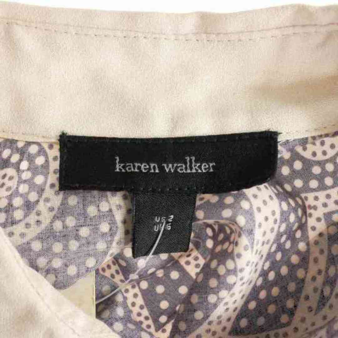 KAREN WALKER(カレンウォーカー)のカレンウォーカー 総柄 ロングスリーブシャツ ブラウス 長袖 2 パープル 紫 レディースのトップス(シャツ/ブラウス(長袖/七分))の商品写真