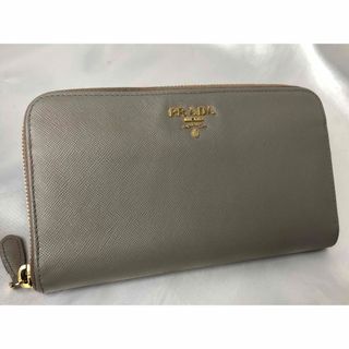 プラダ(PRADA)のosaka様専用超美品　PRADA 長財布　ラウンドファスナー　グレージュ　#2(財布)