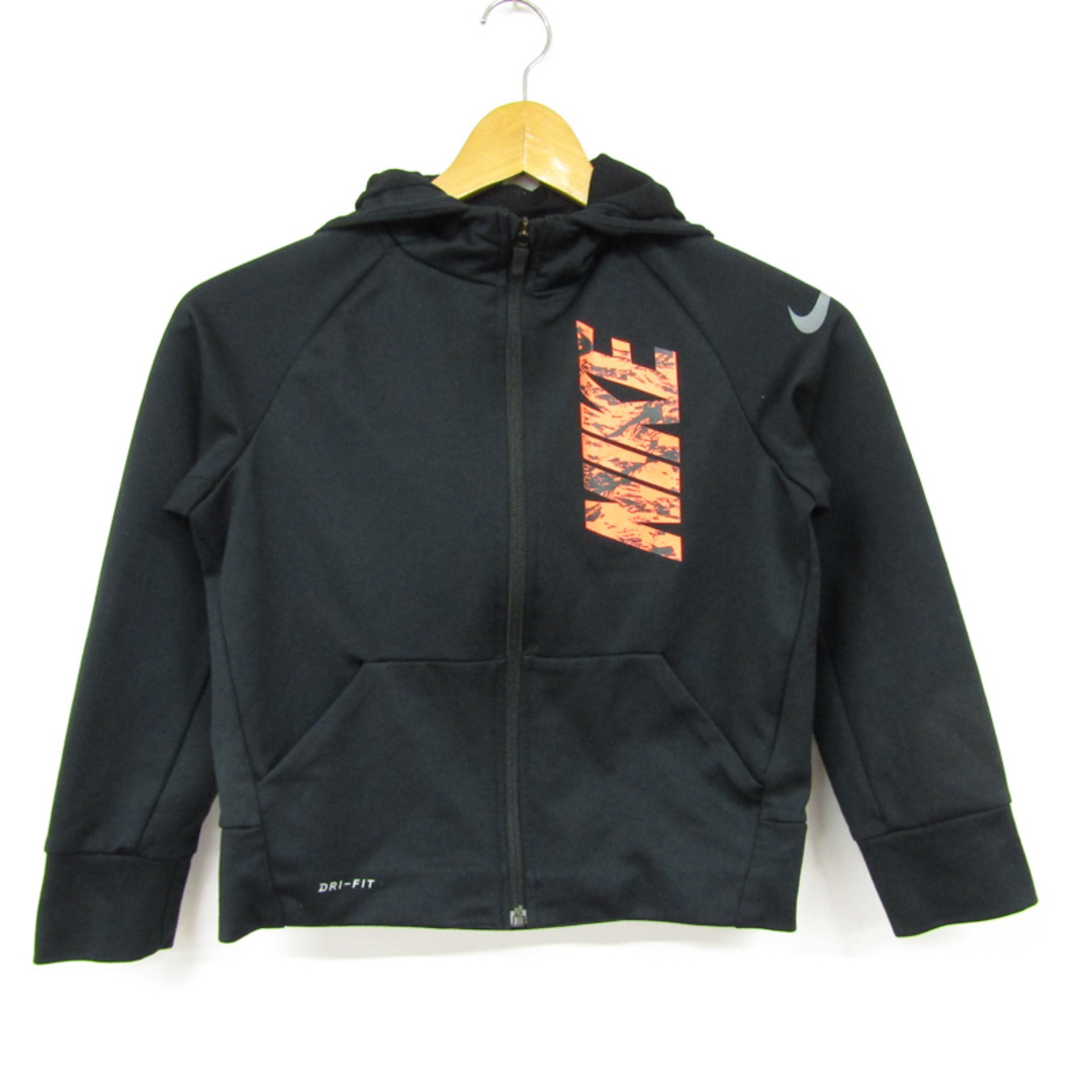 NIKE(ナイキ)のナイキ ジップアップパーカー スポーツウエア ドライフィット キッズ 男の子用 XS(120-130)サイズ ブラック NIKE キッズ/ベビー/マタニティのキッズ服女の子用(90cm~)(Tシャツ/カットソー)の商品写真