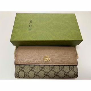 グッチ(Gucci)のGUCCI 長財布 GGマーモント ベージュ(財布)