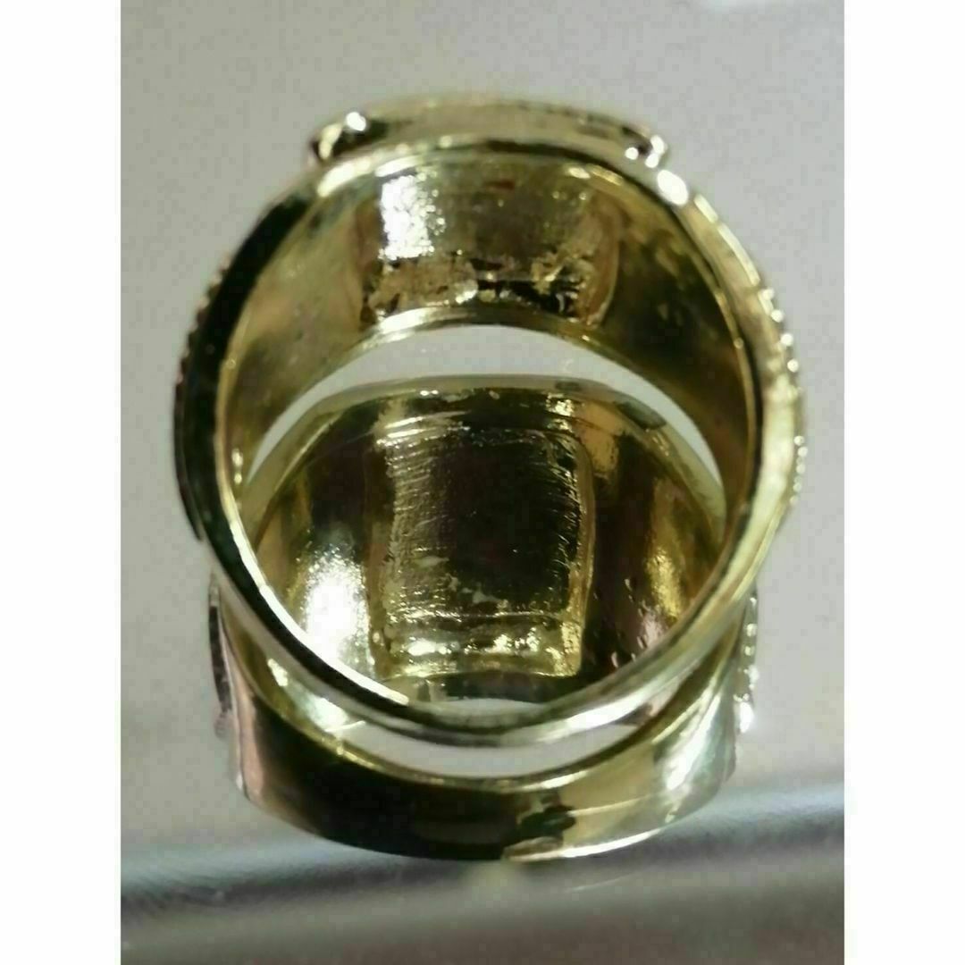 【A126】リング　メンズ　指輪　ゴールド　バッファロー　牛　20号 メンズのアクセサリー(リング(指輪))の商品写真
