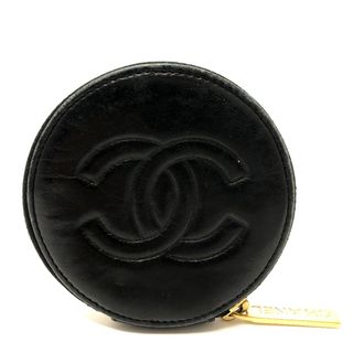 シャネル(CHANEL)のシャネル CHANEL カメリア 小銭入れ コインケース レザー ブラック(コインケース)