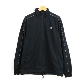 アディダス(adidas)のアディダス ジャージ上 長袖 トラックジャケット スポーツウエア アウター メンズ Mサイズ ブラック adidas(ブルゾン)