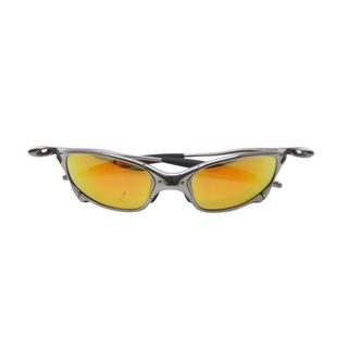 オークリー(Oakley)のOAKLEY オークリー サングラス ジュリエット ミラーレンズ 金属フレーム ゴム イエロー グリーン シルバー 良品 中古 58494(サングラス/メガネ)