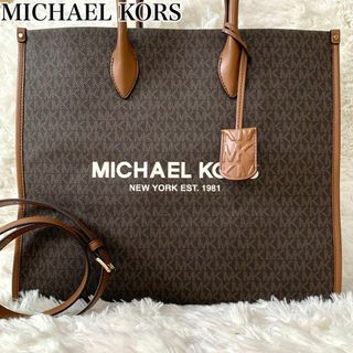 マイケルコース(Michael Kors)の美品✨マイケルコース トートバッグ ミレラ 2way シグネチャー ラージ(トートバッグ)