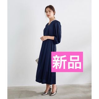 ストラ(Stola.)のストラ23年新品★洗える！ドレープスリーブワンピースドレス結婚式二次会入卒式(ロングドレス)