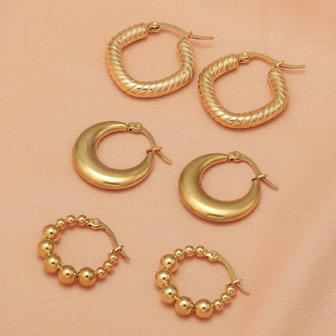 Adam et Rope'(アダムエロぺ)の【Design hoop  pierce set】#075 レディースのアクセサリー(ピアス)の商品写真