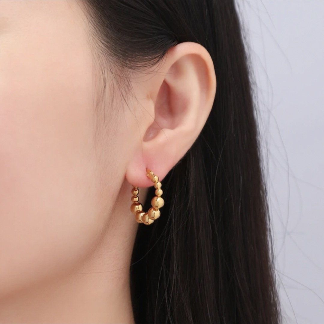 Adam et Rope'(アダムエロぺ)の【Design hoop  pierce set】#075 レディースのアクセサリー(ピアス)の商品写真