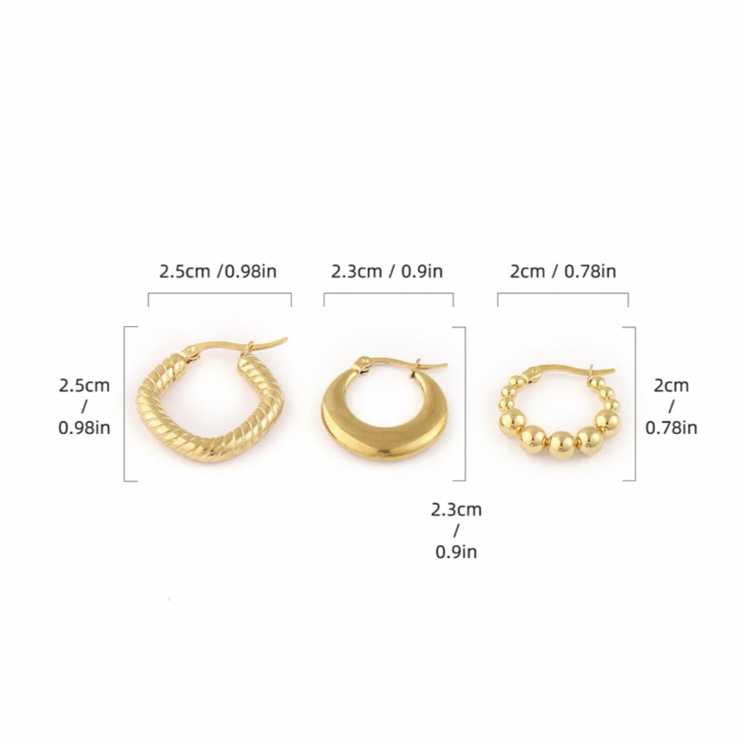 Adam et Rope'(アダムエロぺ)の【Design hoop  pierce set】#075 レディースのアクセサリー(ピアス)の商品写真