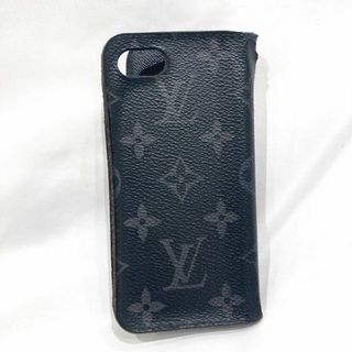 ルイヴィトン(LOUIS VUITTON)のルイヴィトン モノグラム スマホカバー 手帳型 フォリオ エクリプス ブラック(iPhoneケース)