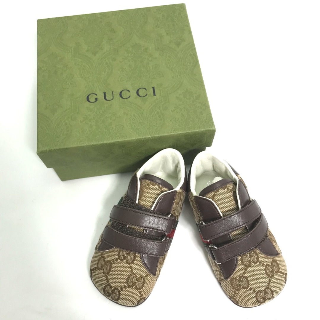 Gucci(グッチ)のグッチ GUCCI GG シェリーライン スニーカー 赤ちゃん　BABY 靴 ファーストシューズ ベビーシューズ ベージュ 未使用 キッズ/ベビー/マタニティのベビー靴/シューズ(~14cm)(その他)の商品写真