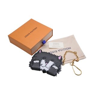 ルイヴィトン(LOUIS VUITTON)のLOUIS VUITTON ルイヴィトン カードケース キャットグラム カードホルダー エピレザー チェーン付き M63898 美品 中古 58420(パスケース/IDカードホルダー)