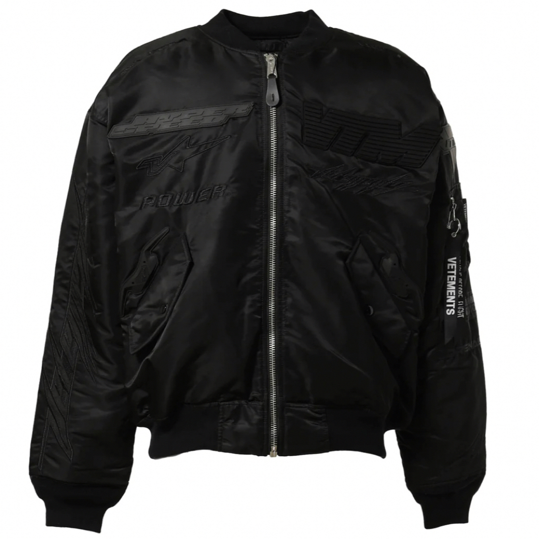 VETEMENTS(ヴェトモン)の新品☆VETEMENTS☆【S】BLACKOUTMOTORCYCLEBOMBER メンズのジャケット/アウター(ブルゾン)の商品写真